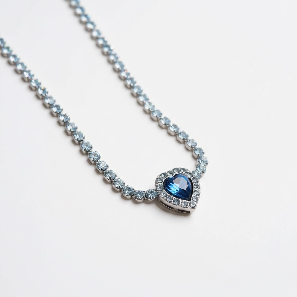 Blue Heart Spark Necklace - Image 2