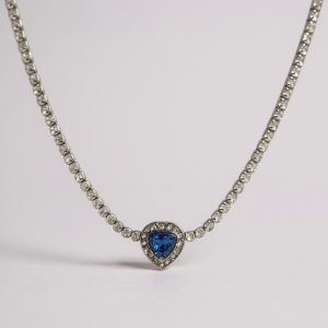 Blue Heart Spark Necklace