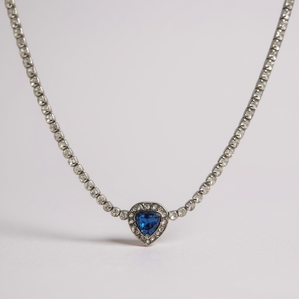 Blue Heart Spark Necklace