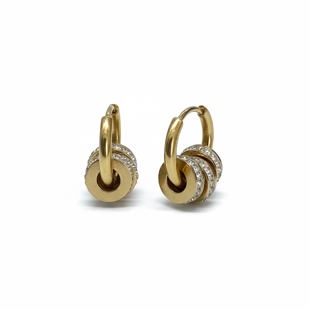 Crystal Loop Earrings - Image 2