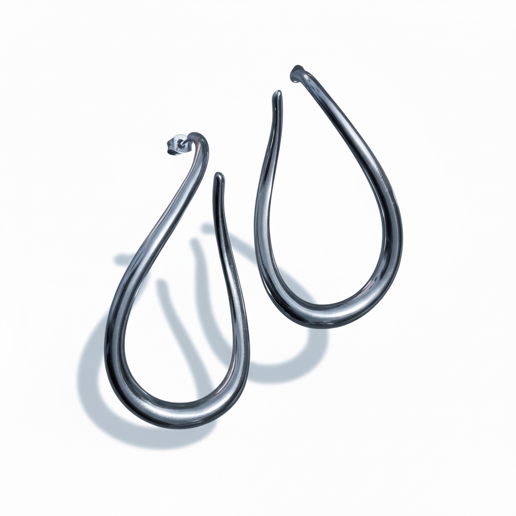 Teardrop Hoop Earrings - Image 2