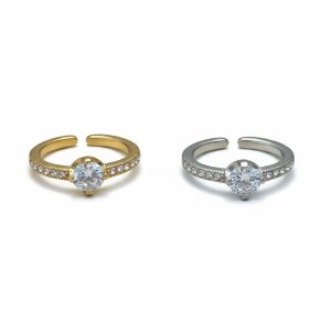 Classic Solitaire Adjustable Ring