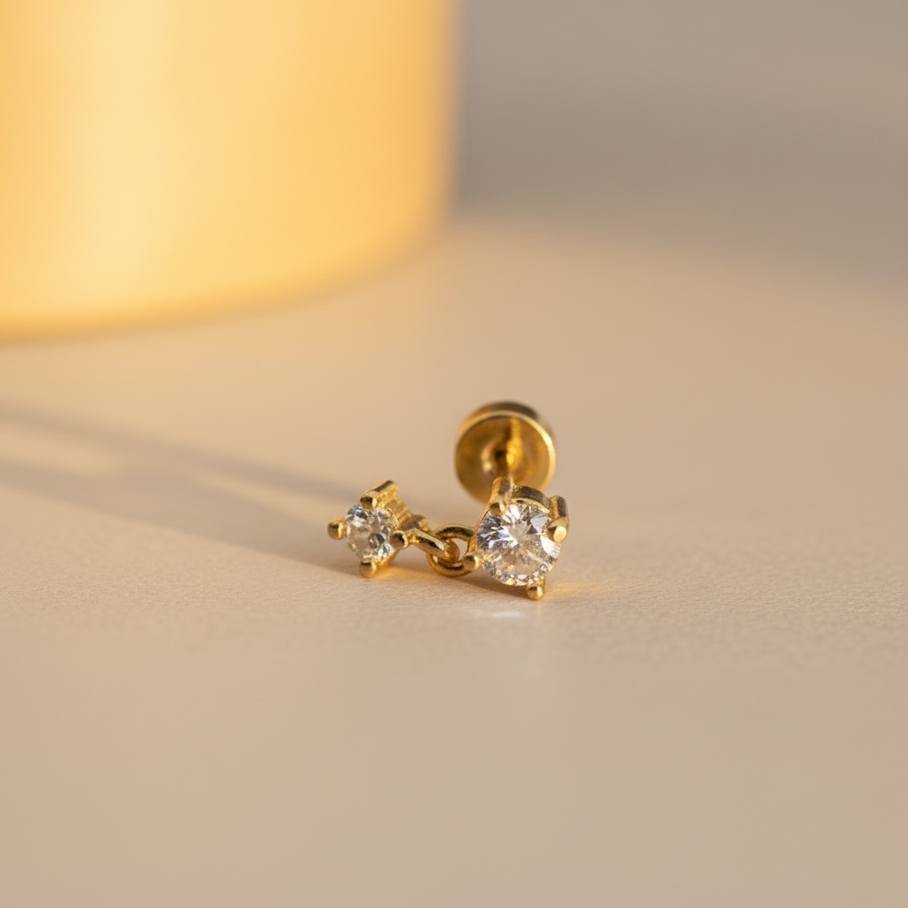 Twin Spark Drop Earrings - Image 4