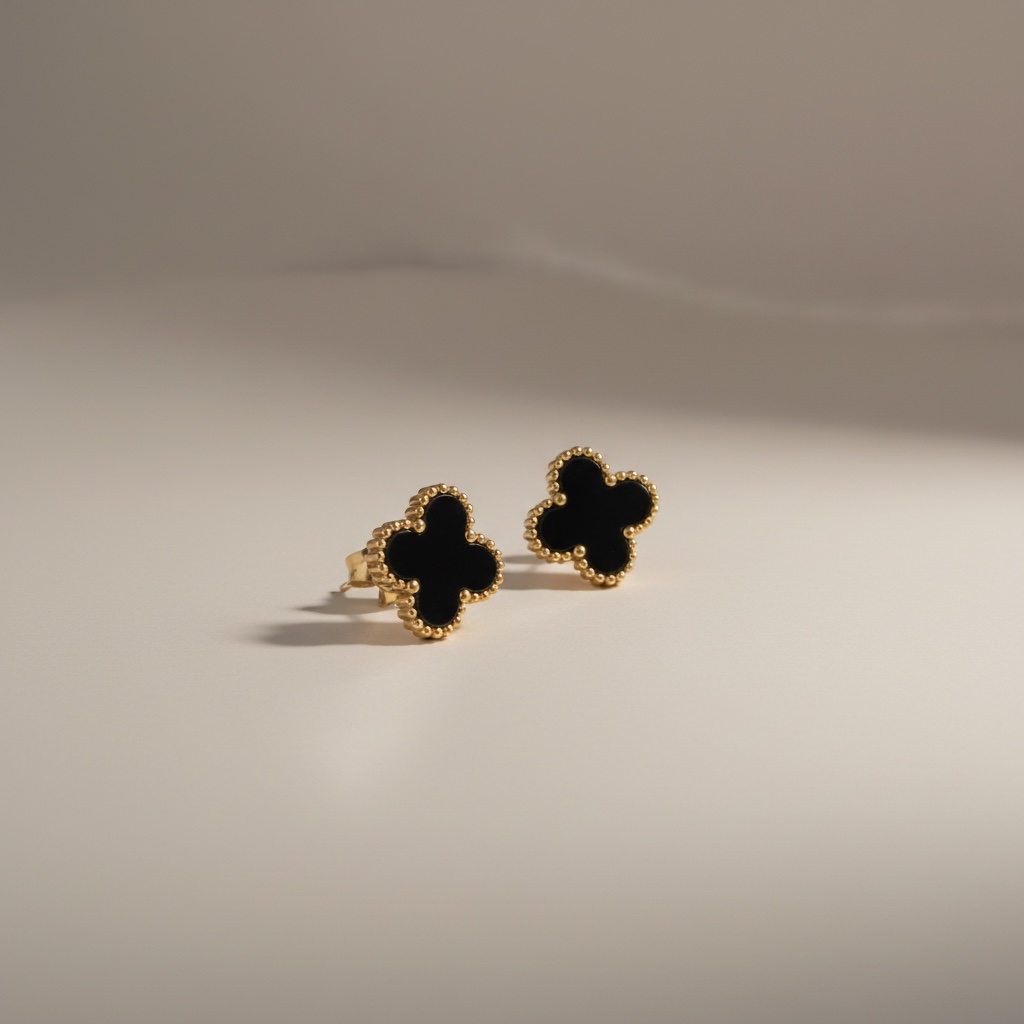 Midnight Glow Clover Earrings - Image 4