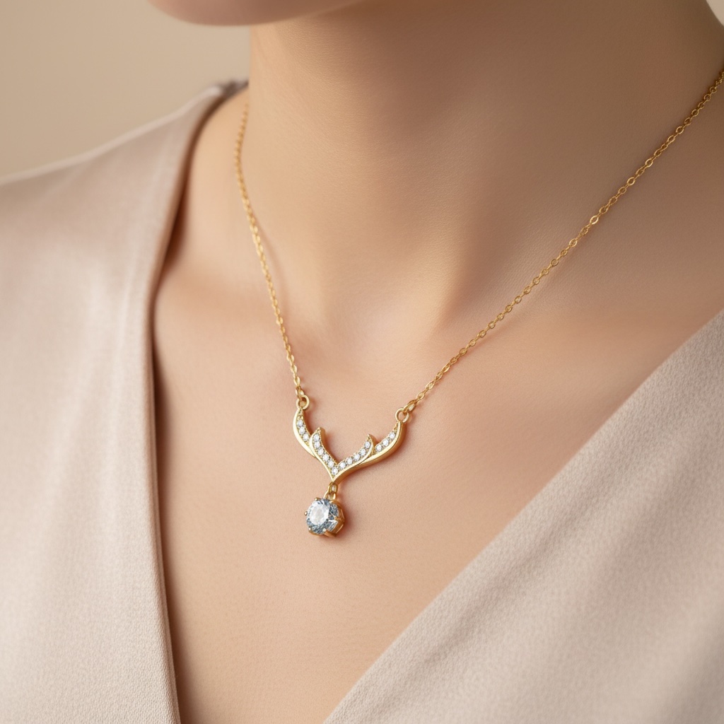 Crystal Drop Wings Necklace - Image 4